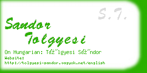 sandor tolgyesi business card